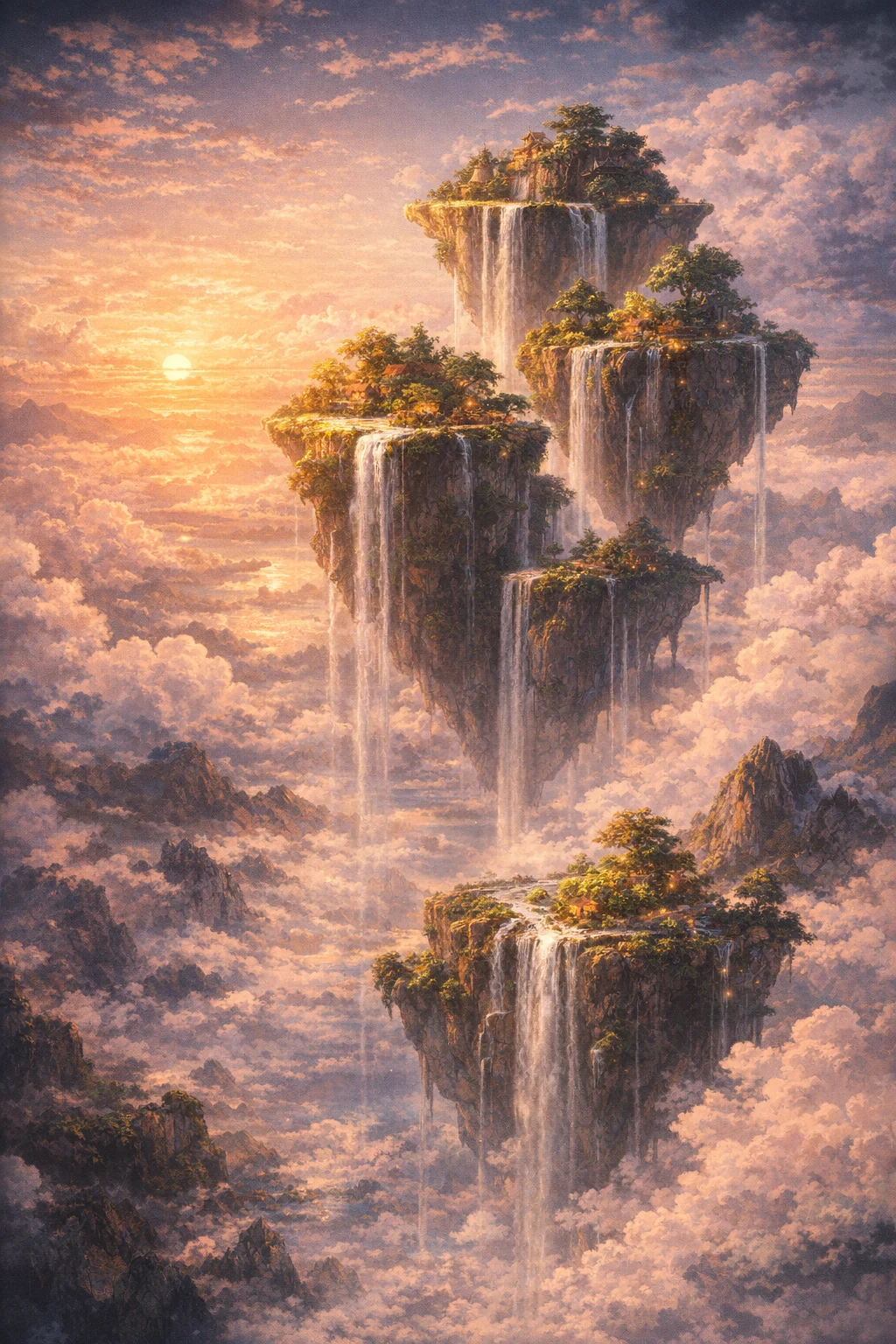 "Floating islands fantasy concept art for the FLUX 2 Pro showcase"