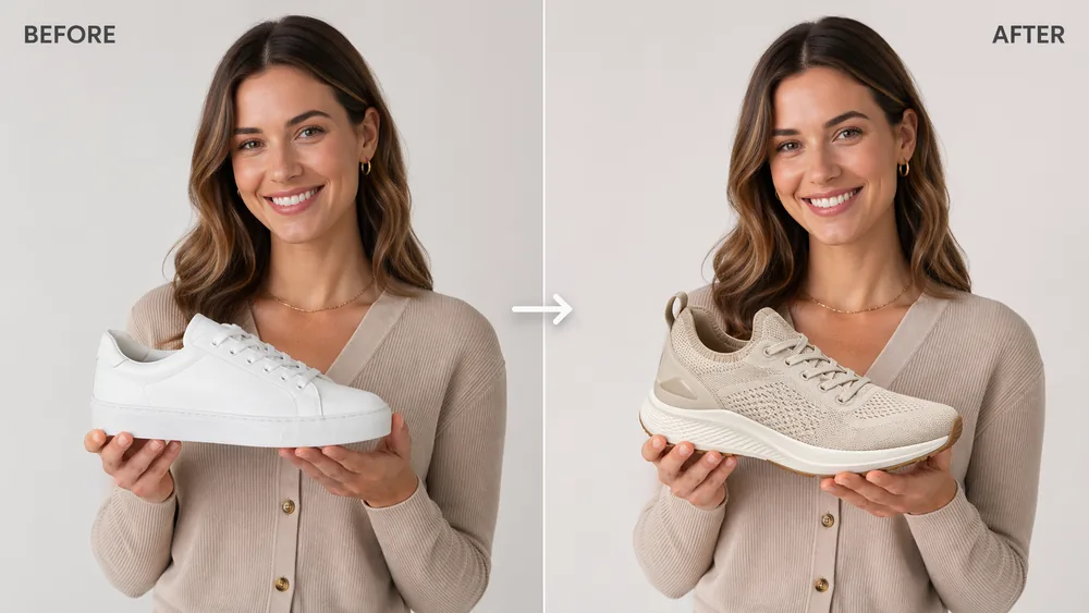 Ecommerce photo editor before and after comparison